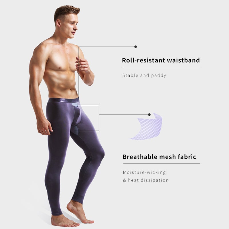 Men's 2-in-1 Kangaroo Dual Pouch Thermal Leggings